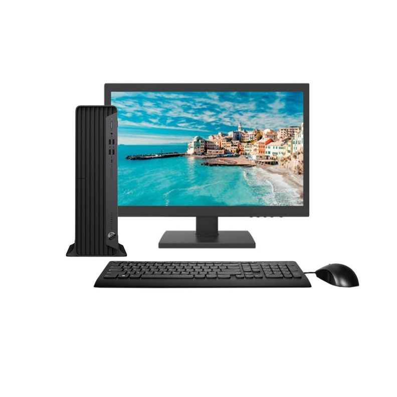 KIT MONITOR + PC HP 800 G6 SFF (i3-10ma 8GB 256GB SSD) + Teclado & Mouse Reacondicionado G-0