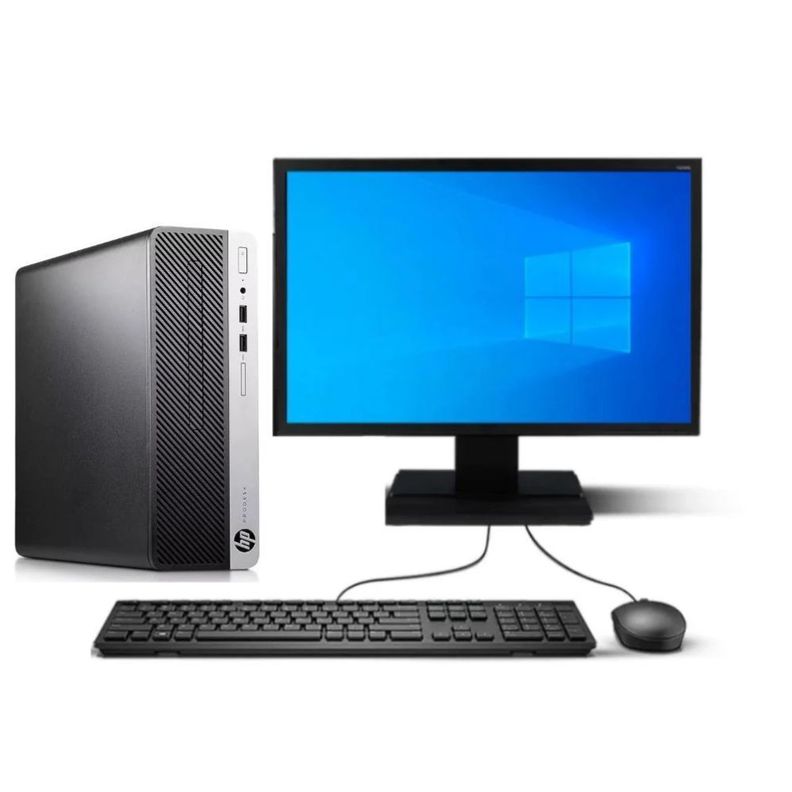 KIT MONITOR + PC HP Prodesk 400 G6 SFF 16GB 512GB SSD Reacondicionado Grado A-0