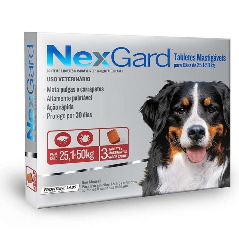Nexgard 25 a 50kg - 3 comprimidos-0