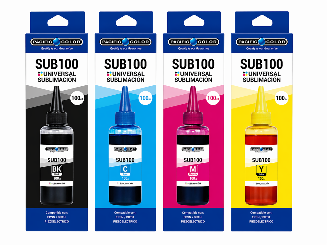 PACK TINTA SUBLIMACION - PACIFIC COLOR - COMPATIBLE CON EPSON Y BROTHER
