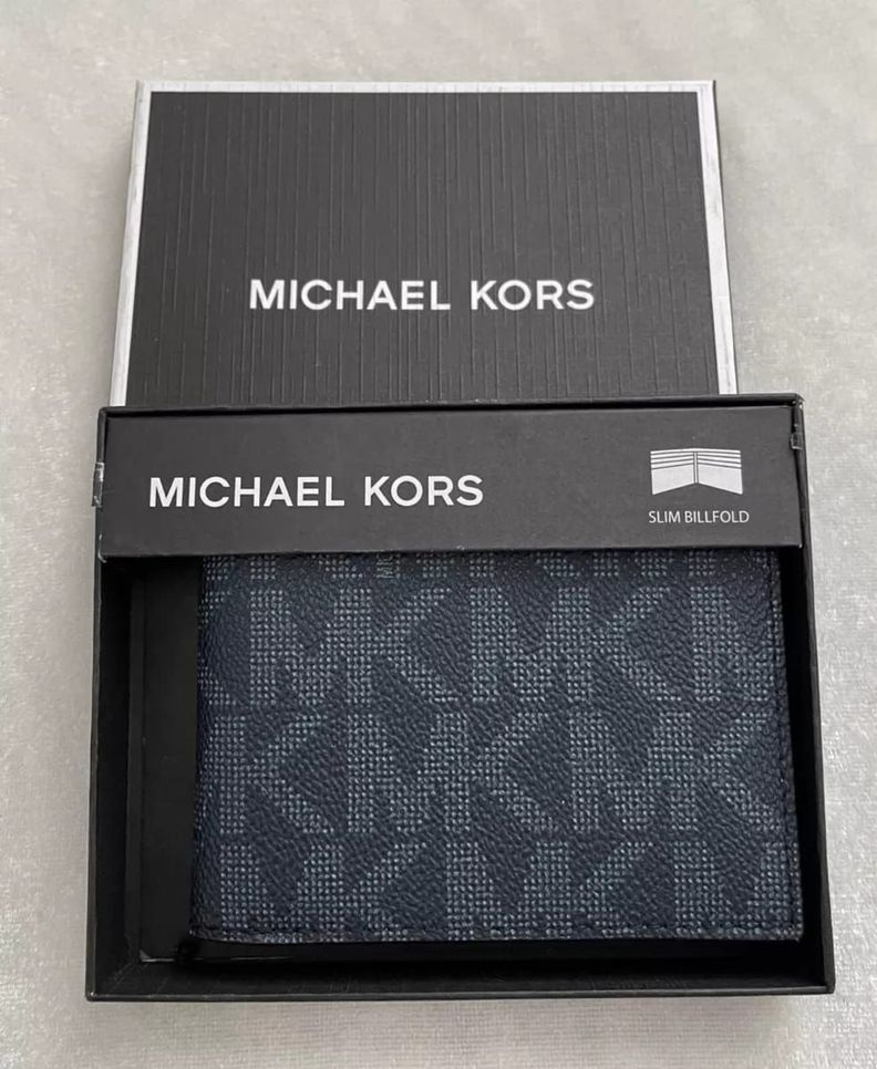 Billetera Hombre MICHAEL KORS Bifold Azul con Print Cod. 1469-1