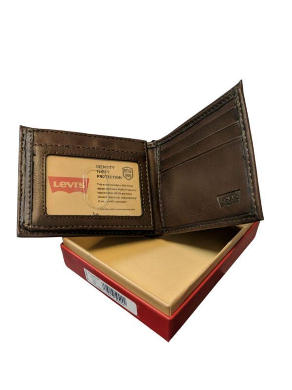  Billetera Hombre Bi-Fold LEVIS Anti-Fraude Café Cod. 4002-4