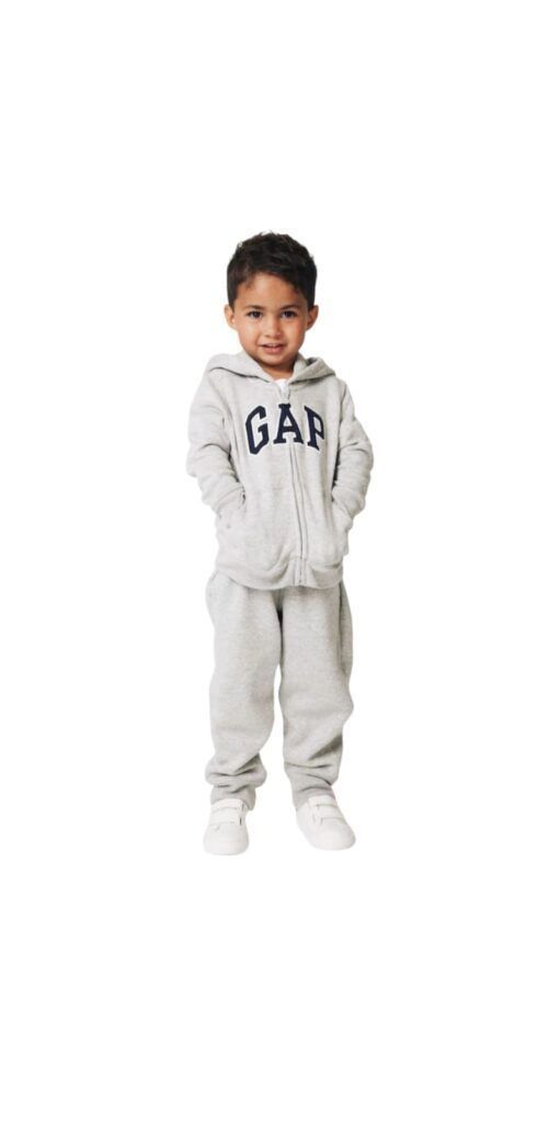 Poleron GAP de Niño con Gorro y Cierre Gris Talla 4-5 Cod. 0006-0