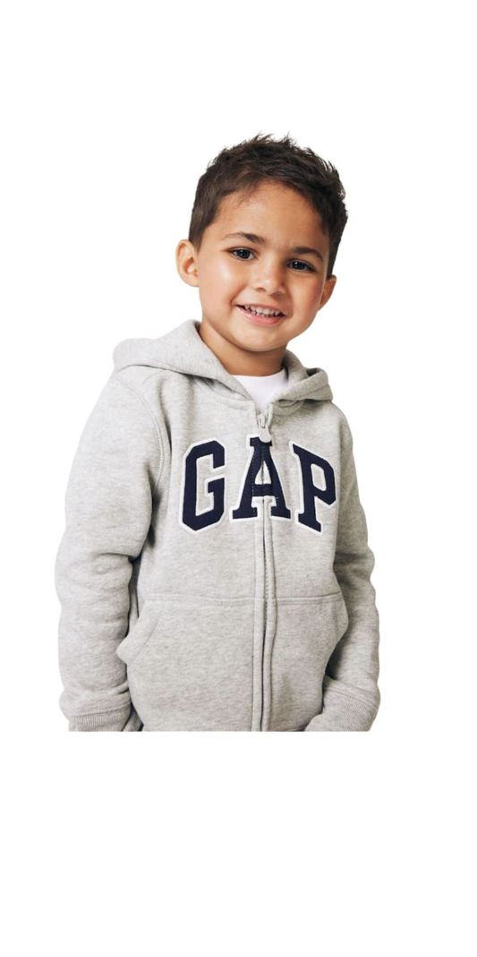 Poleron GAP de Niño con Gorro y Cierre Gris Talla 4-5 Cod. 0006-1