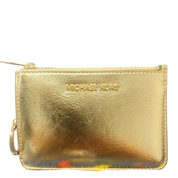 MONEDERO / MINI PORTA DOCUMENTOS CON LLAVERO DAMA MICHAEL KORS DORADO COD. 5516-0