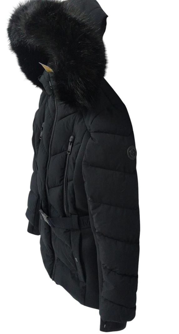CHAQUETA GRUESA / PARKA DE DAMA MICHAEL KORS NEGRA CON GORRO TALLA S COD. 7889-1