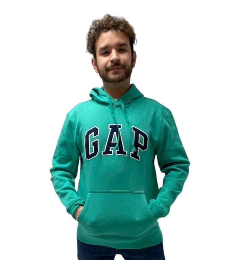  POLERON GAP HOMBRE CON GORRO VERDE TALLA S COD. 2776-1