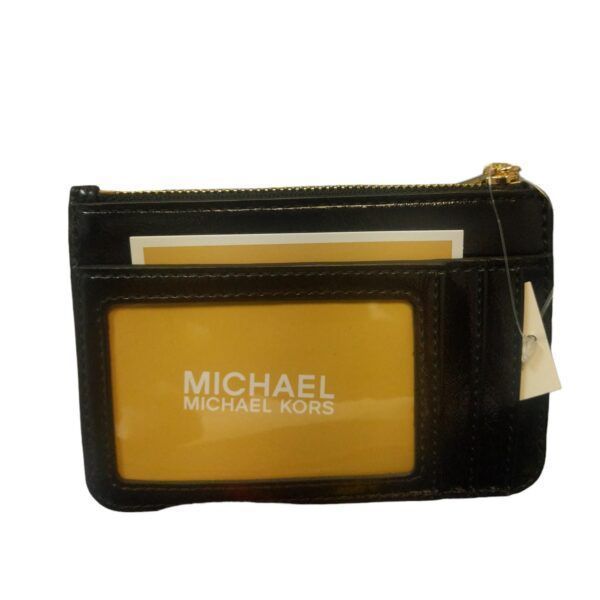 MONEDERO / MINI PORTA DOCUMENTOS CON LLAVERO DAMA MICHAEL KORS NEGRO BRILLANTE COD. 5462-1