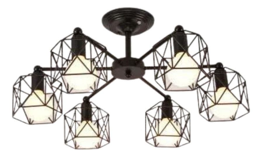 Lámpara Colgante Techo Retro Hierro 6 Luces Jhn-0