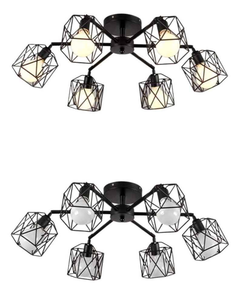 Lámpara Colgante Techo Retro Hierro 6 Luces Jhn-1