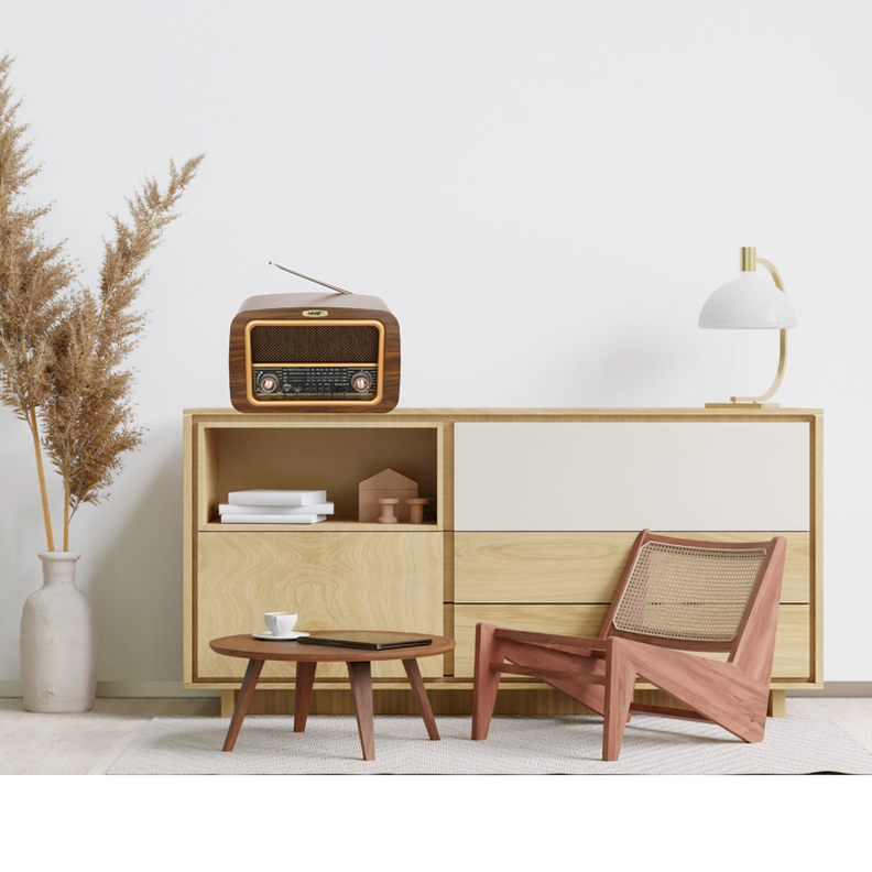 Parlante Radio Retro Vintage Inalambrico Bluetooth Lau-5