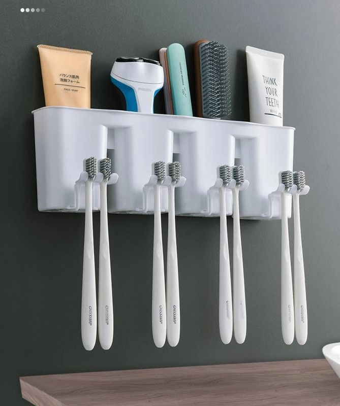 Soporte Cepillo Dientes Pared Dispensador Baño Rondon-4