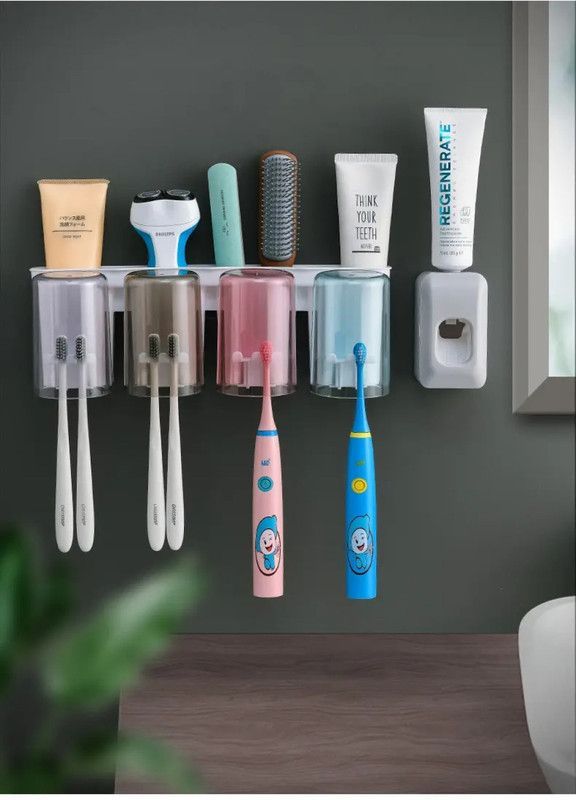 Soporte Cepillo Dientes Pared Dispensador Baño Rondon-6