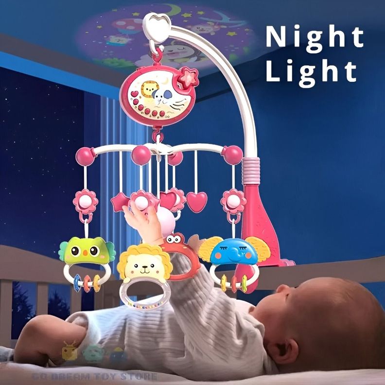 Móvil Bebé Cuna Música Luces Carrusel Portátil Colgante Jhn-7