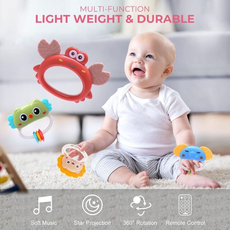 Móvil Bebé Cuna Música Luces Carrusel Portátil Colgante Jhn-9