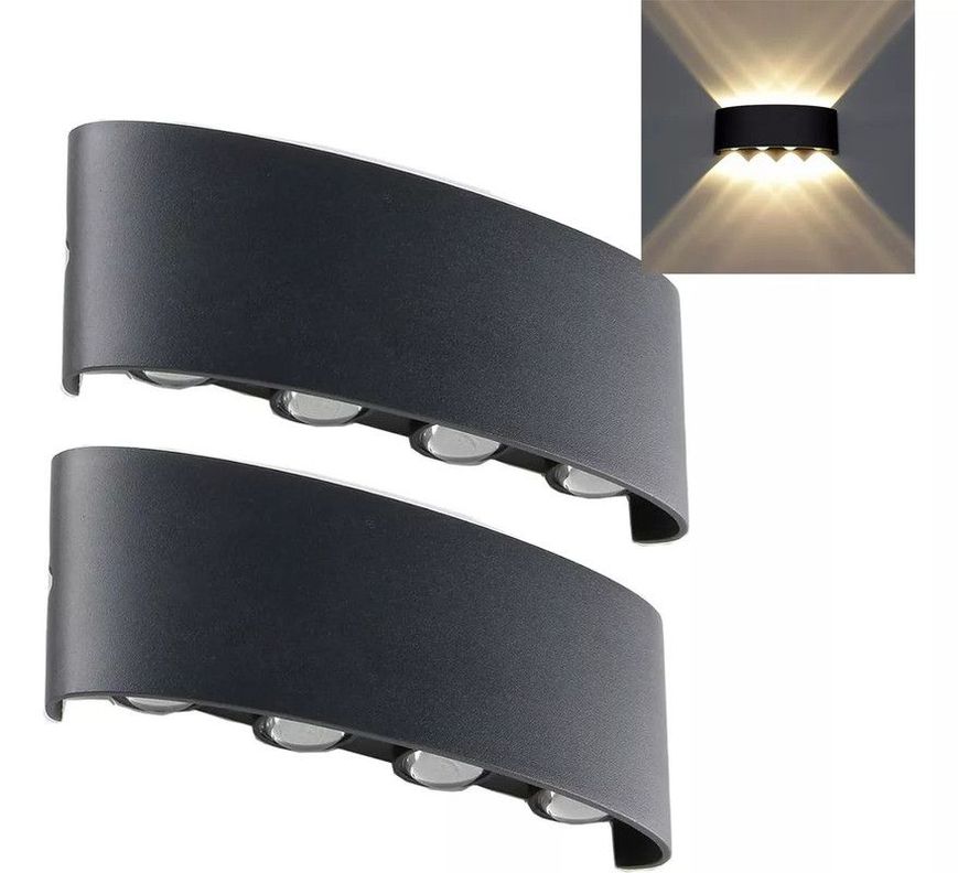 Aplique 8 Focos LED Exteriores Pared Luz Calida Lau-7