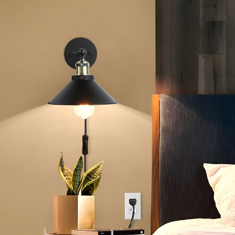 Lámpara Pared Nórdica Industrial Decorativa Negra Cobre Jhn-3