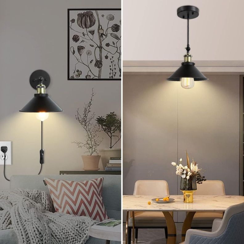 Lámpara Pared Nórdica Industrial Decorativa Negra Cobre Jhn-4