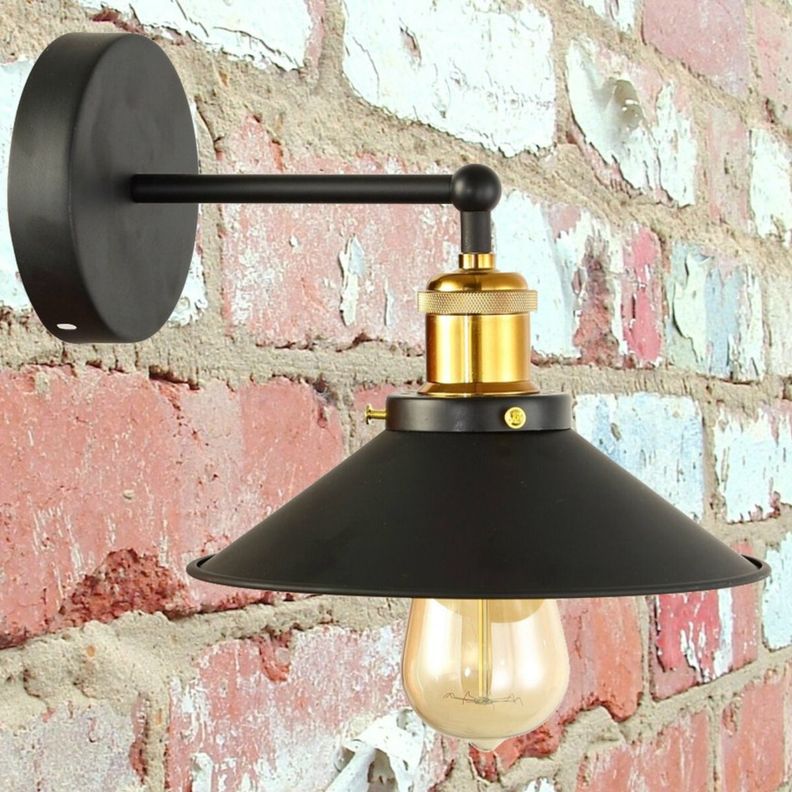 Lámpara Pared Nórdica Industrial Decorativa Negra Cobre Jhn-7