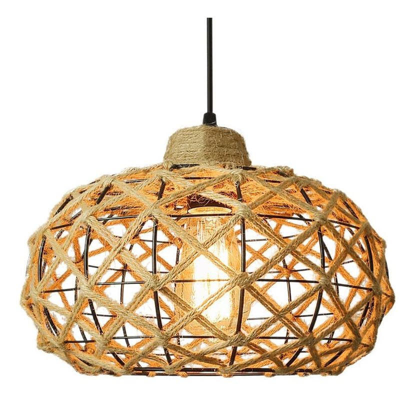 Lámpara Colgante Costera Tejida Rustica Hogar Cocina Lau-0