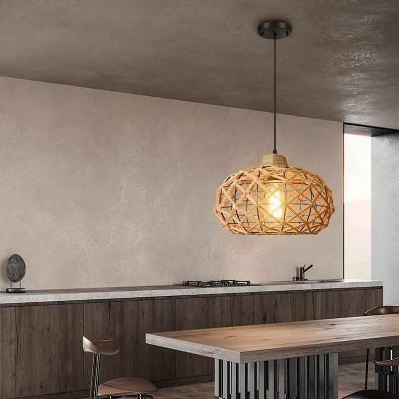 Lámpara Colgante Costera Tejida Rustica Hogar Cocina Lau-1