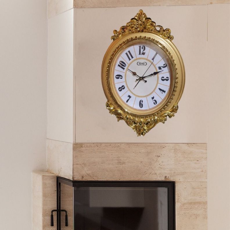 Reloj Pared Vintage Decorativo Dorado Clásico Elegante Jhn-2