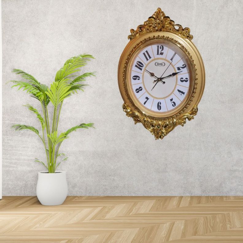 Reloj Pared Vintage Decorativo Dorado Clásico Elegante Jhn-4