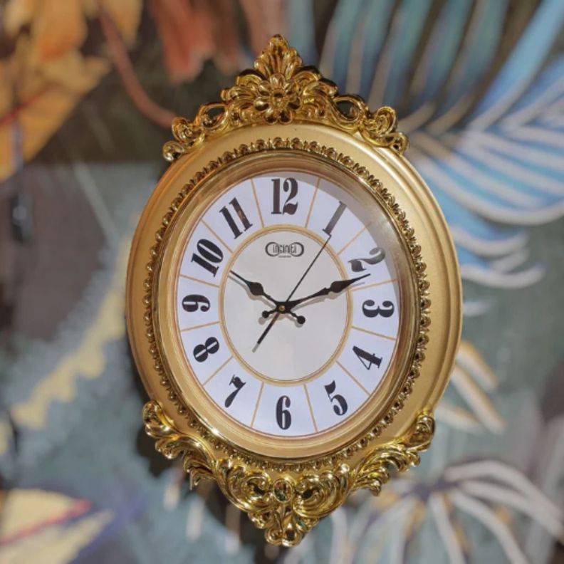 Reloj Pared Vintage Decorativo Dorado Clásico Elegante Jhn-9