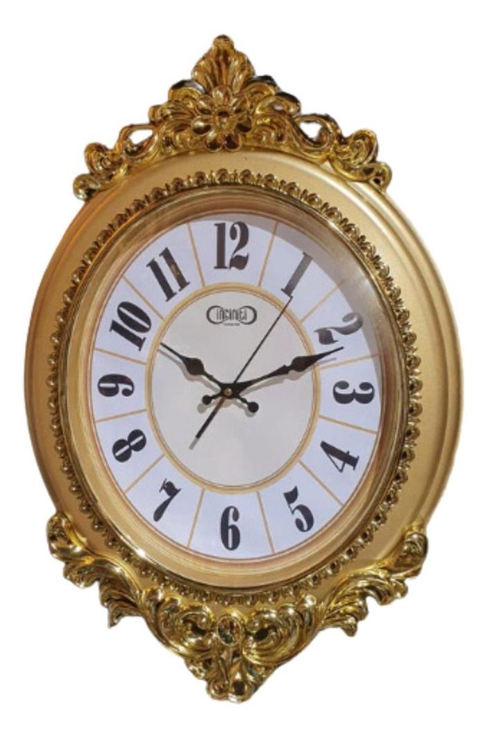 Reloj Pared Vintage Decorativo Dorado Clásico Elegante Jhn-1