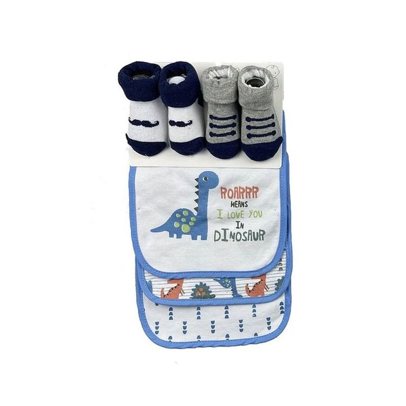 3 Baberos 2 Calcetines Bebé Juego Conjunto Bebes Rondon-3
