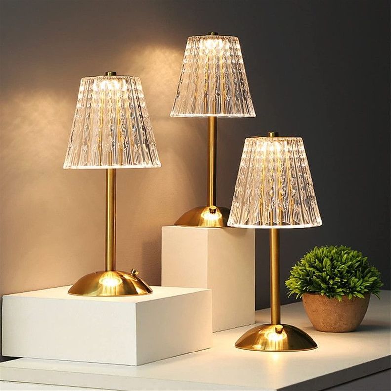 Lampara Recargable Cristal Dormitorio Escritorio Decoracion -4