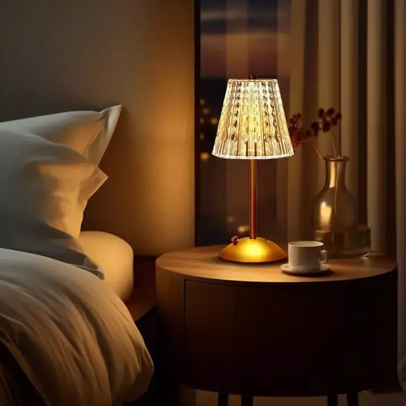 Lampara Recargable Cristal Dormitorio Escritorio Decoracion -8
