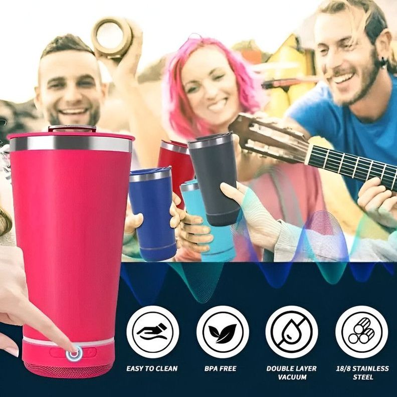 Vaso Termico Portatil Con Abridor Parlante Bluetooh Lau-2