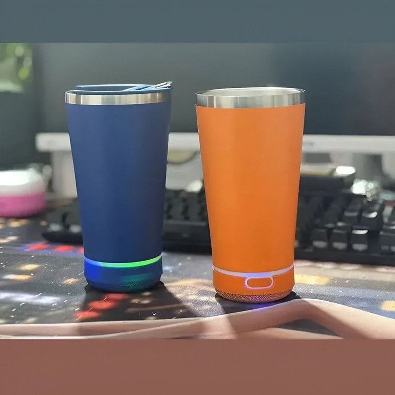 Vaso Termico Portatil Con Abridor Parlante Bluetooh Lau-7
