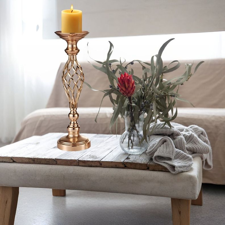 Portavelas Centro Mesa Candelabro Decoración 43cm Jhn-2