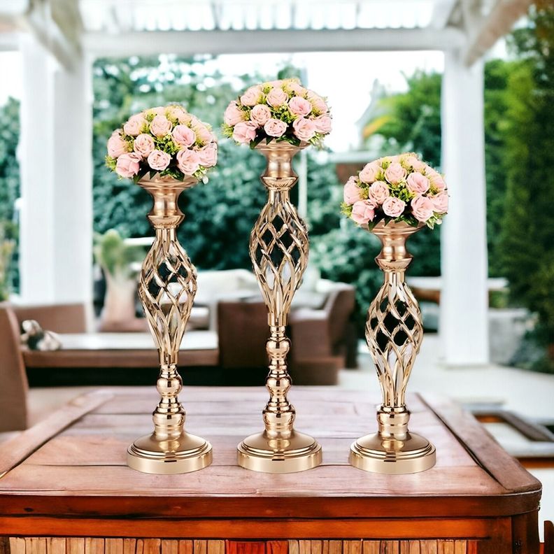 Portavelas Centro Mesa Candelabro Decoración 43cm Jhn-7
