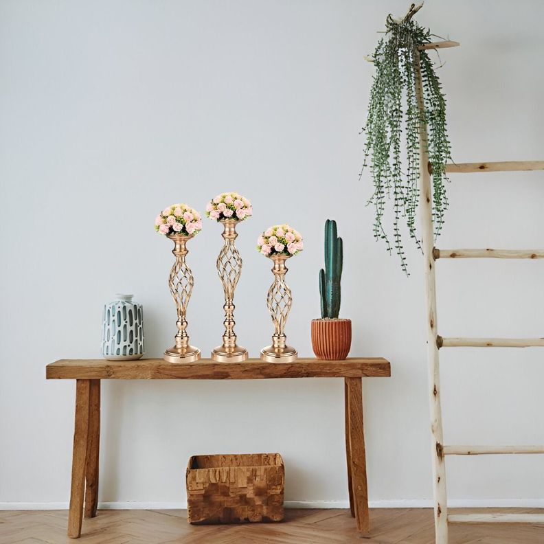 Portavelas Centro Mesa Candelabro Decoración 43cm Jhn-8