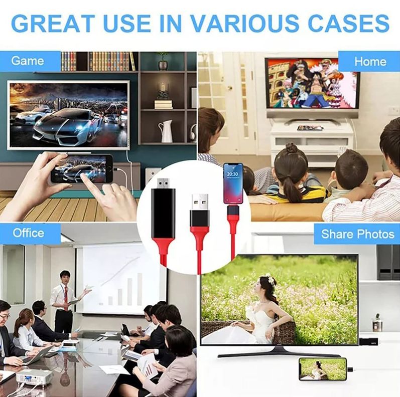 Cable Adaptador Hdmi iPhone iPad Tv Monitor Hd Rondon-6