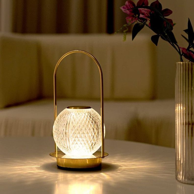 Lampara Cristal Recargable Sala Dormitorio Moderna Deco Lau-0
