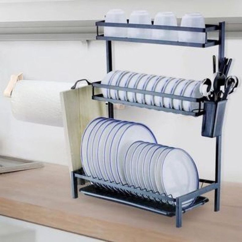 Escurridor Platos Secador 3Niveles Loza Soporte Cubierto Lau-2