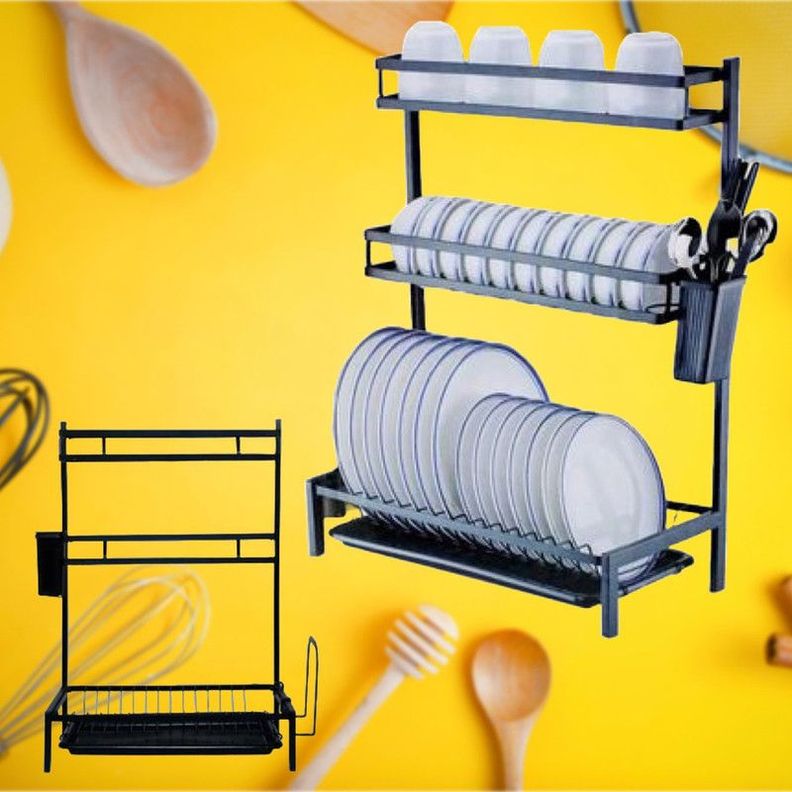 Escurridor Platos Secador 3Niveles Loza Soporte Cubierto Lau-5