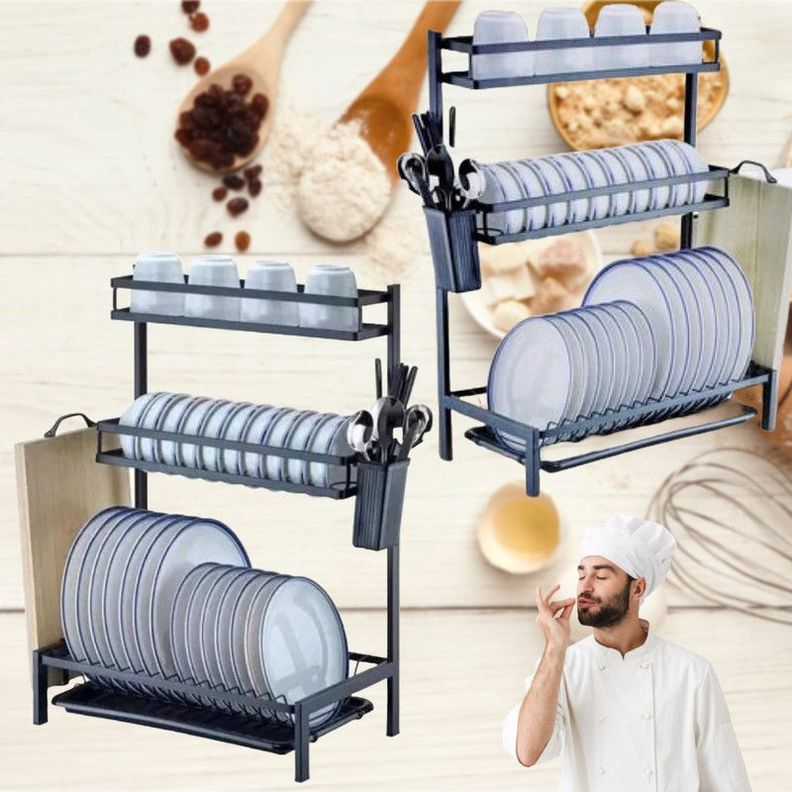 Escurridor Platos Secador 3Niveles Loza Soporte Cubierto Lau-7