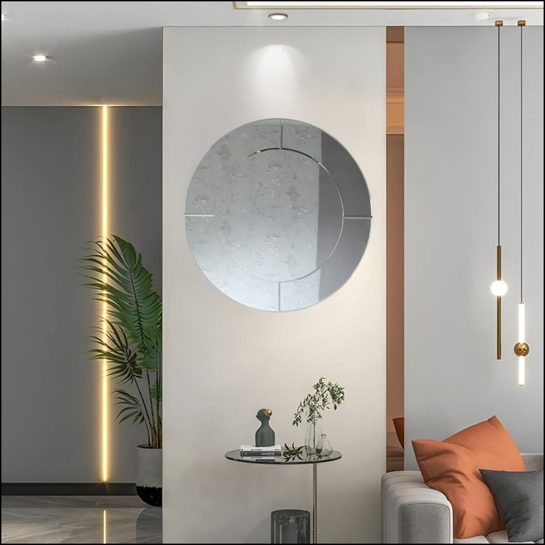 Espejo Pared Redondo Elegante Borde Espejo Decorativo Jhn-4