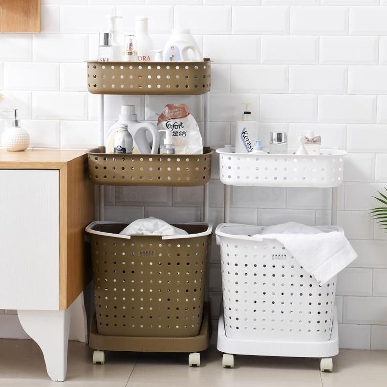 Cesta Colada Ruedas Estante Baño Extraíble Rondon-1