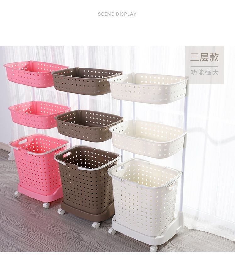 Cesta Colada Ruedas Estante Baño Extraíble Rondon-7