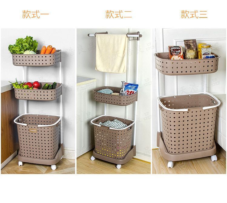 Cesta Colada Ruedas Estante Baño Extraíble Rondon-6