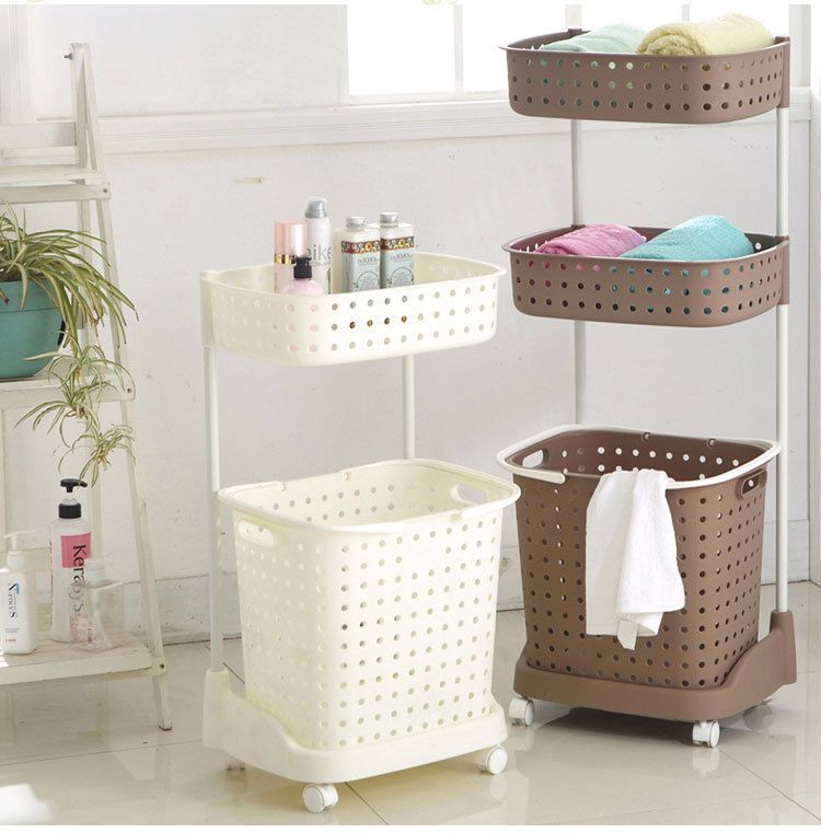 Cesta Colada Ruedas Estante Baño Extraíble Rondon-5