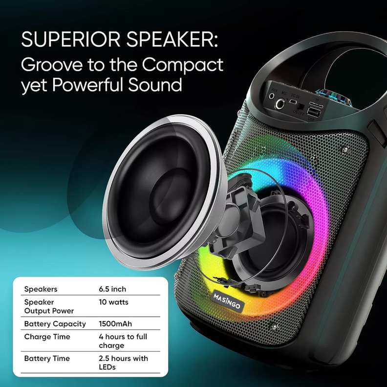Parlante Portatil Bluetooth Inalámbrico Karaoke Rondon-4