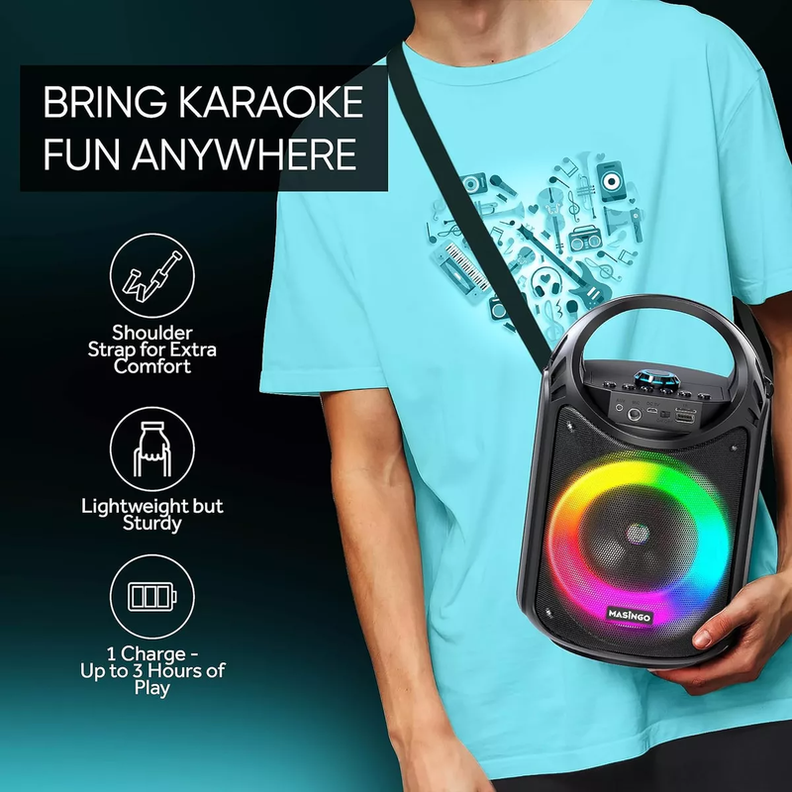 Parlante Portatil Bluetooth Inalámbrico Karaoke Rondon-6
