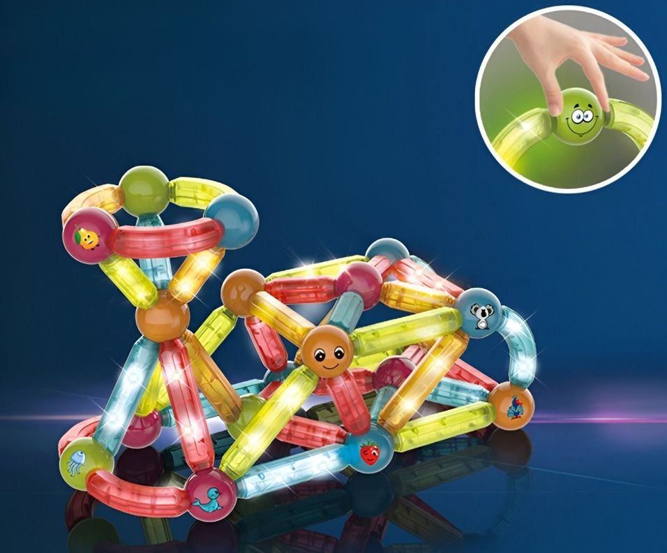 Bloques Construcción Magnéticos Ligero Juegos Luces Jhn-3